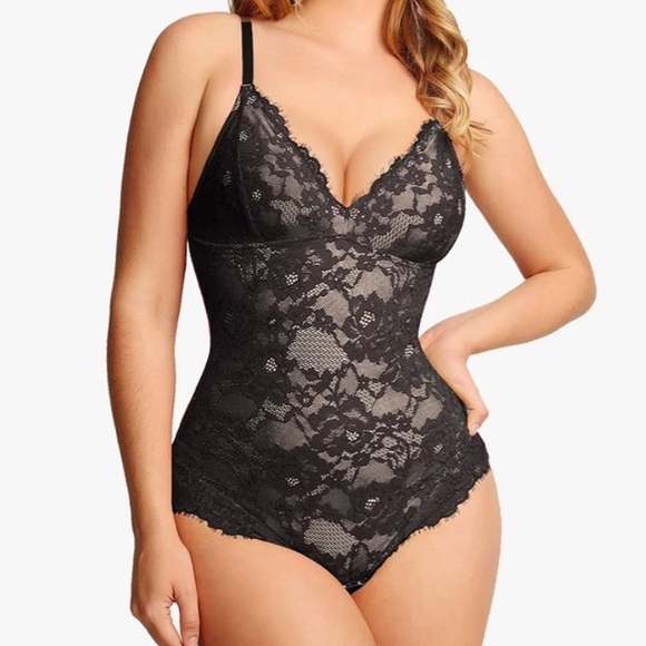 shapellx Other - 🛍️Shapellx Shapewear Firm Control Smoothing Full Lace Black Bodysuit XL